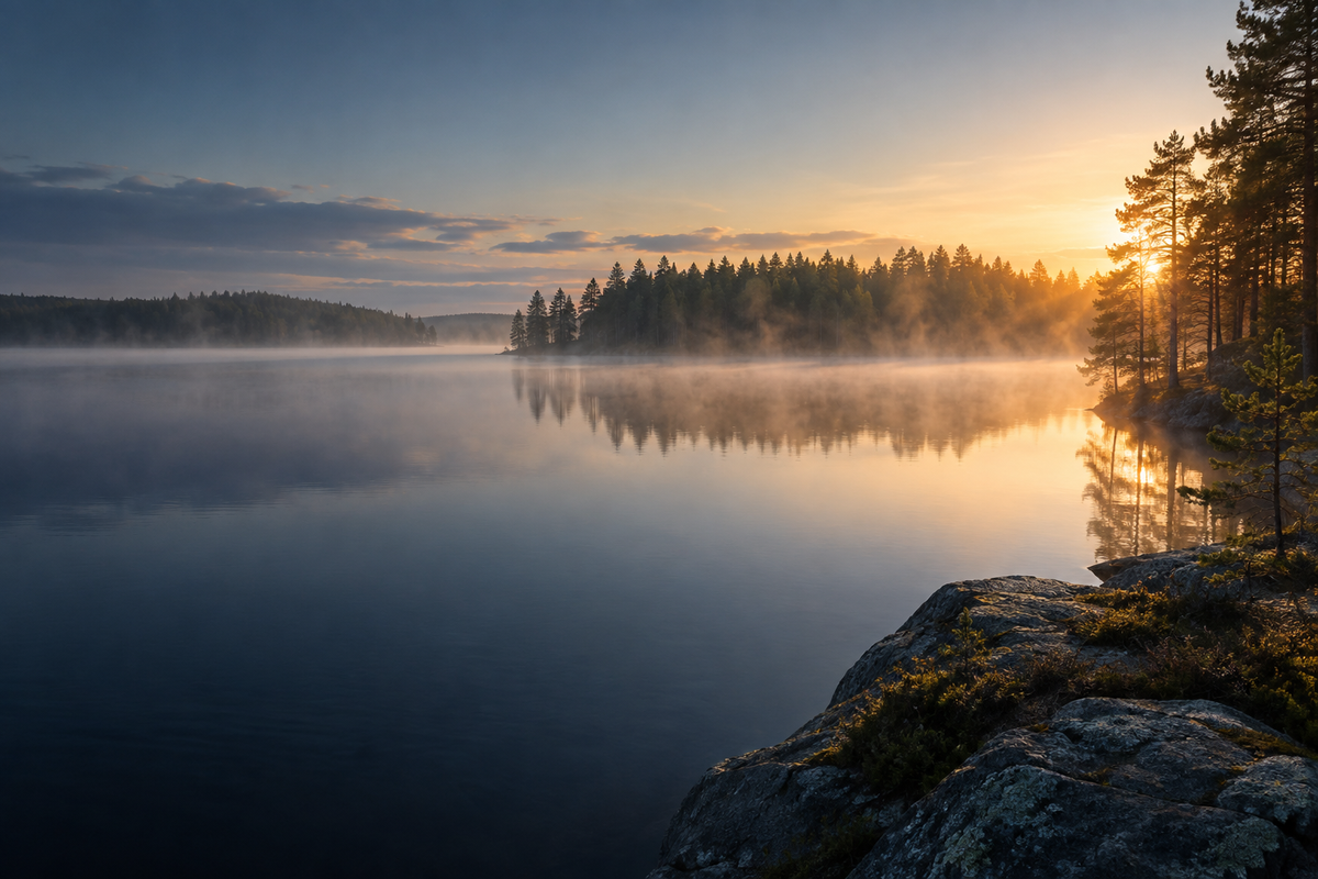 Suomalainen järvi- ja metsämaisema – HelppoIT varmuuskopiointi yrityksille
